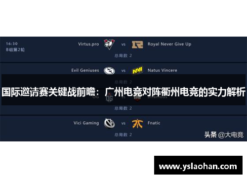 国际邀请赛关键战前瞻：广州电竞对阵衢州电竞的实力解析
