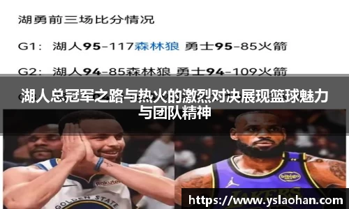 湖人总冠军之路与热火的激烈对决展现篮球魅力与团队精神
